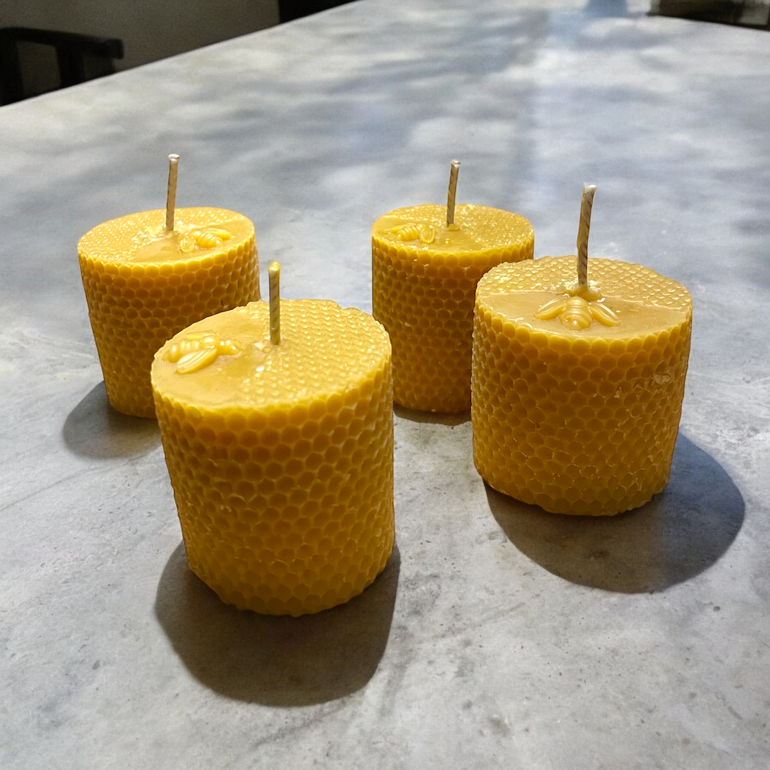 Bougie en Cire d'Abeille et Miel