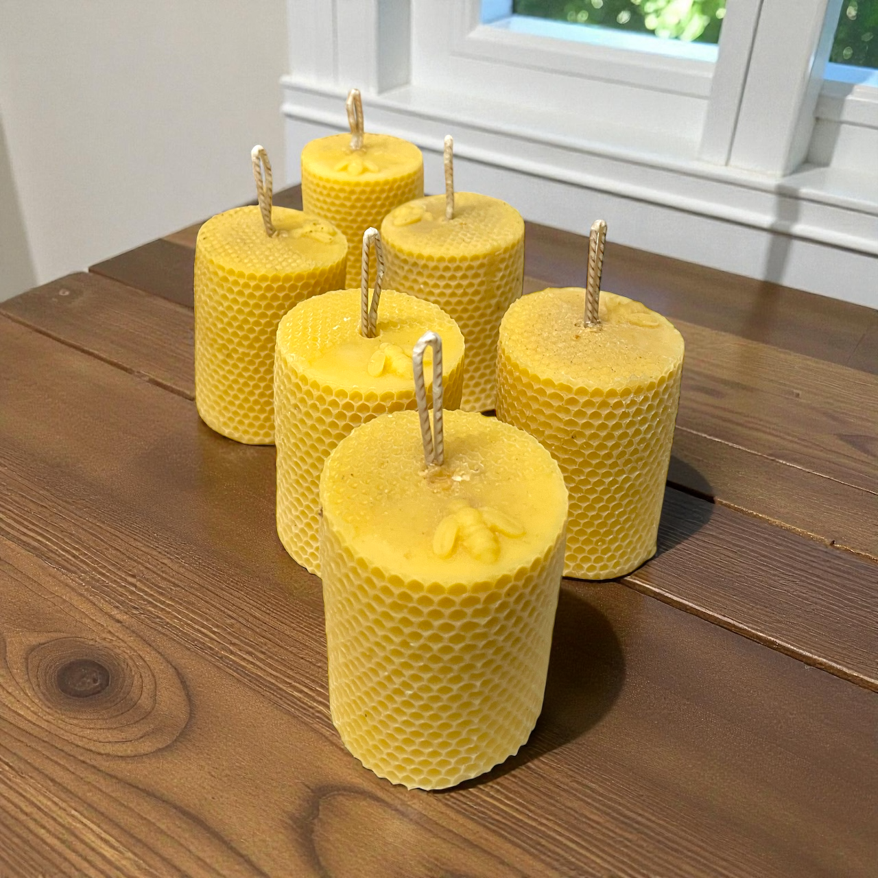 Bougie en Cire d'Abeille et Miel